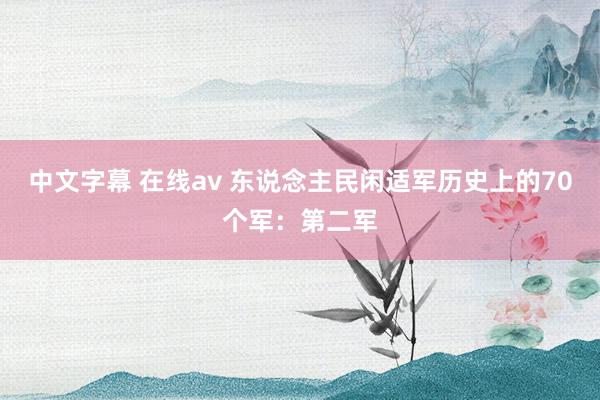 中文字幕 在线av 东说念主民闲适军历史上的70个军：第二军